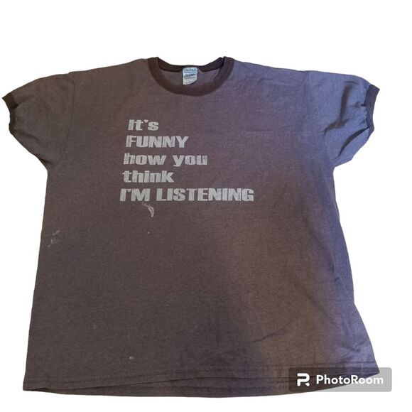 It's Funny how you think I'M LISTENING Graphic T-shirt Sz XL - Picture 4 of 6